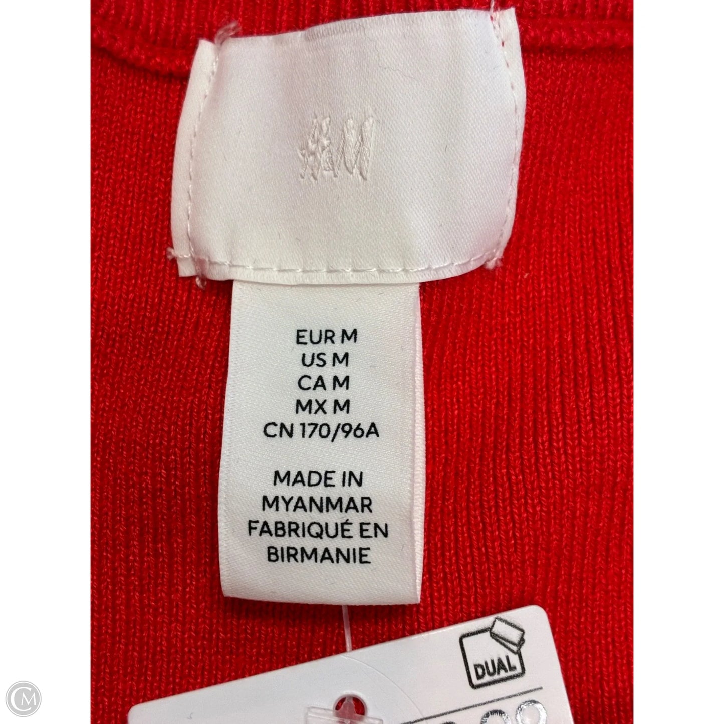 Top Short Sleeve By H&m In Red, Size: M
