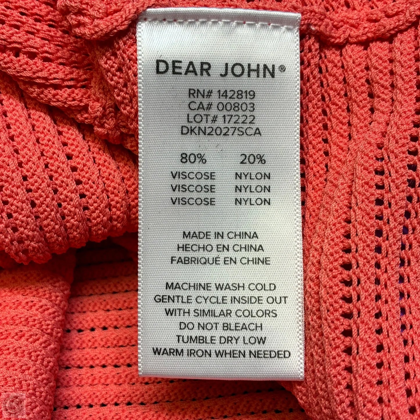 Top Sleeveless By Dear John In Orange, Size: M