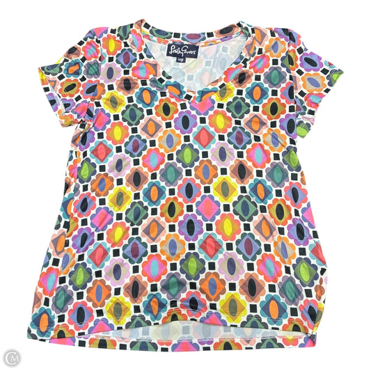 Top Short Sleeve By Cmf In Multi-colored, Size: L