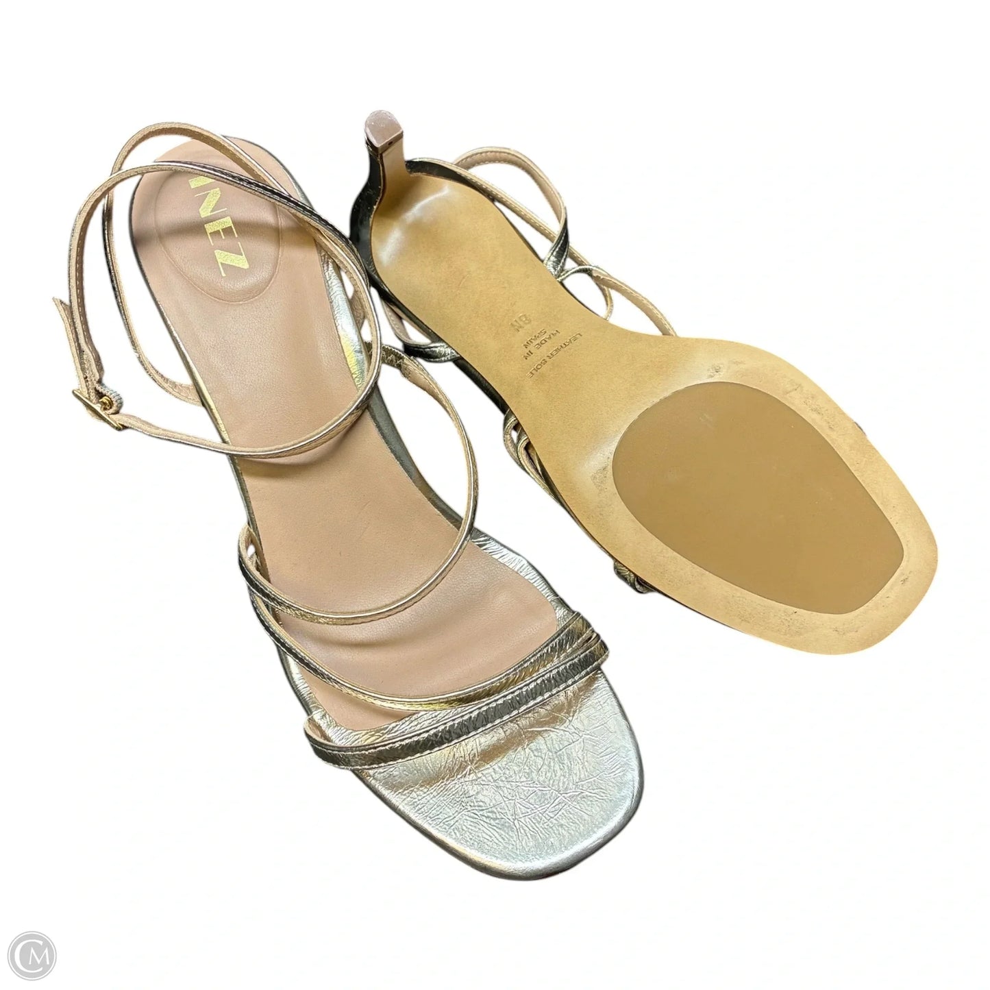Sandals Heels Stiletto By Clothes Mentor In Gold, Size: 8