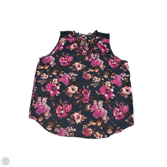Blouse Sleeveless By Bobeau In Floral Print, Size: Xl