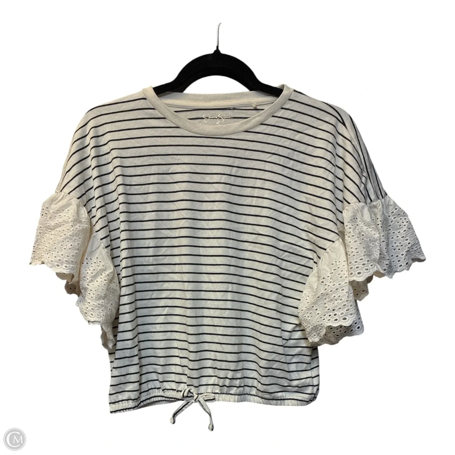 Top Short Sleeve By Jessica Simpson In Beige, Size: Xl