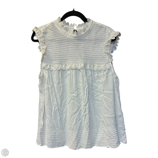 Blouse Sleeveless By Daniel Rainn In White, Size: Xl