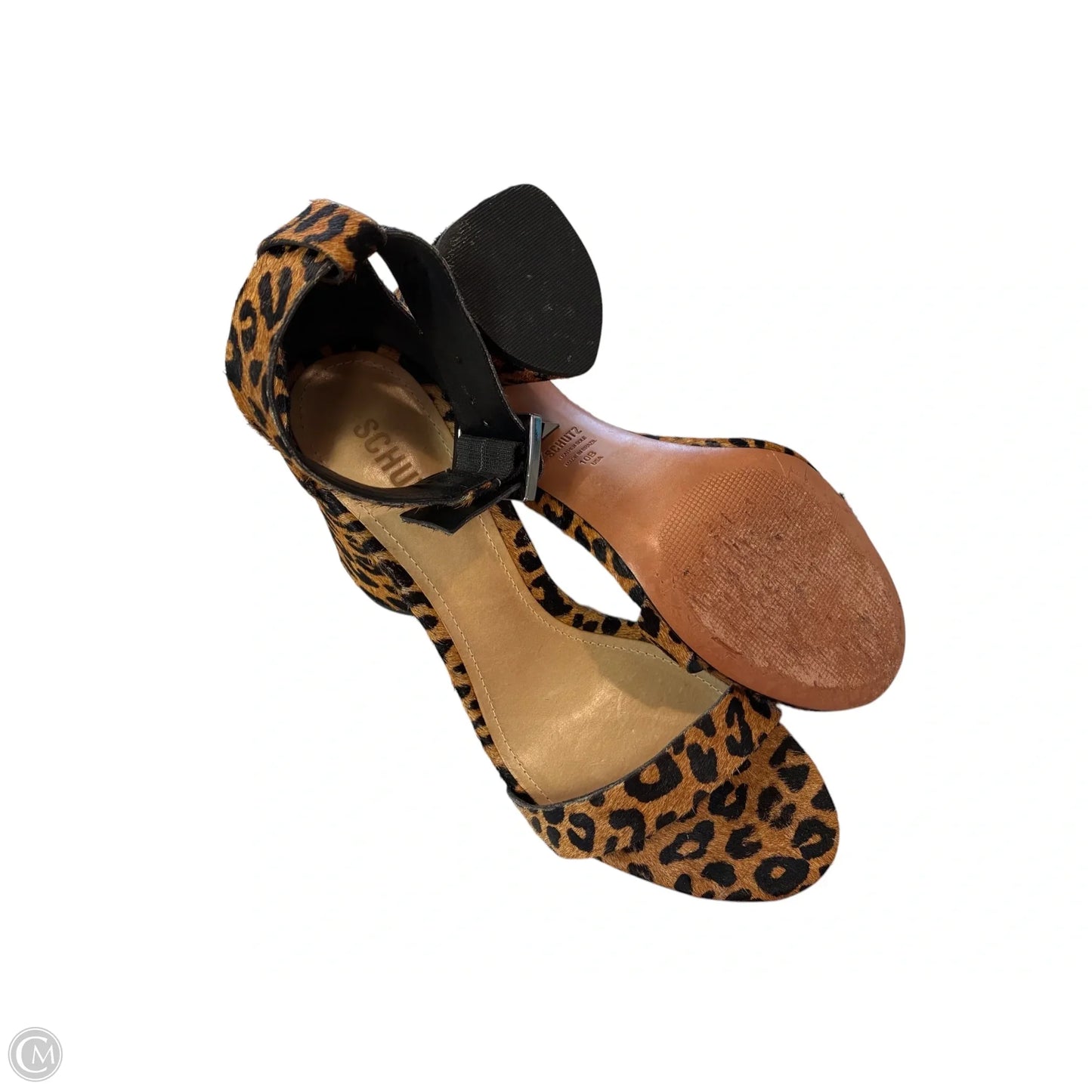 Sandals Heels Block By Schutz In Animal Print, Size: 10