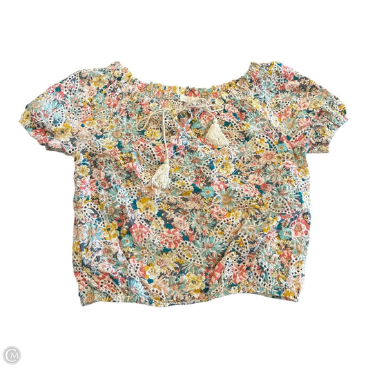 Top Short Sleeve By Solitaire In Multi-colored, Size: L