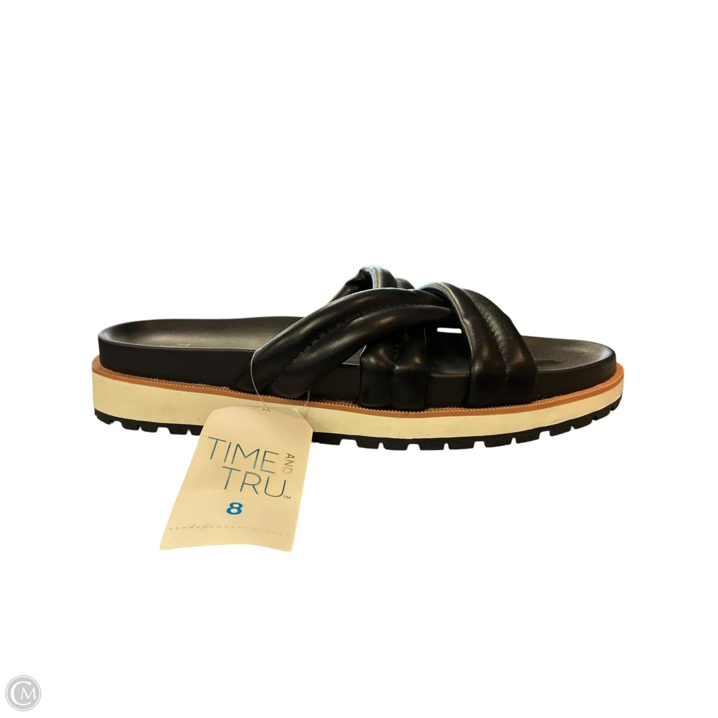 Sandals Flats By Time And Tru In Black, Size: 8