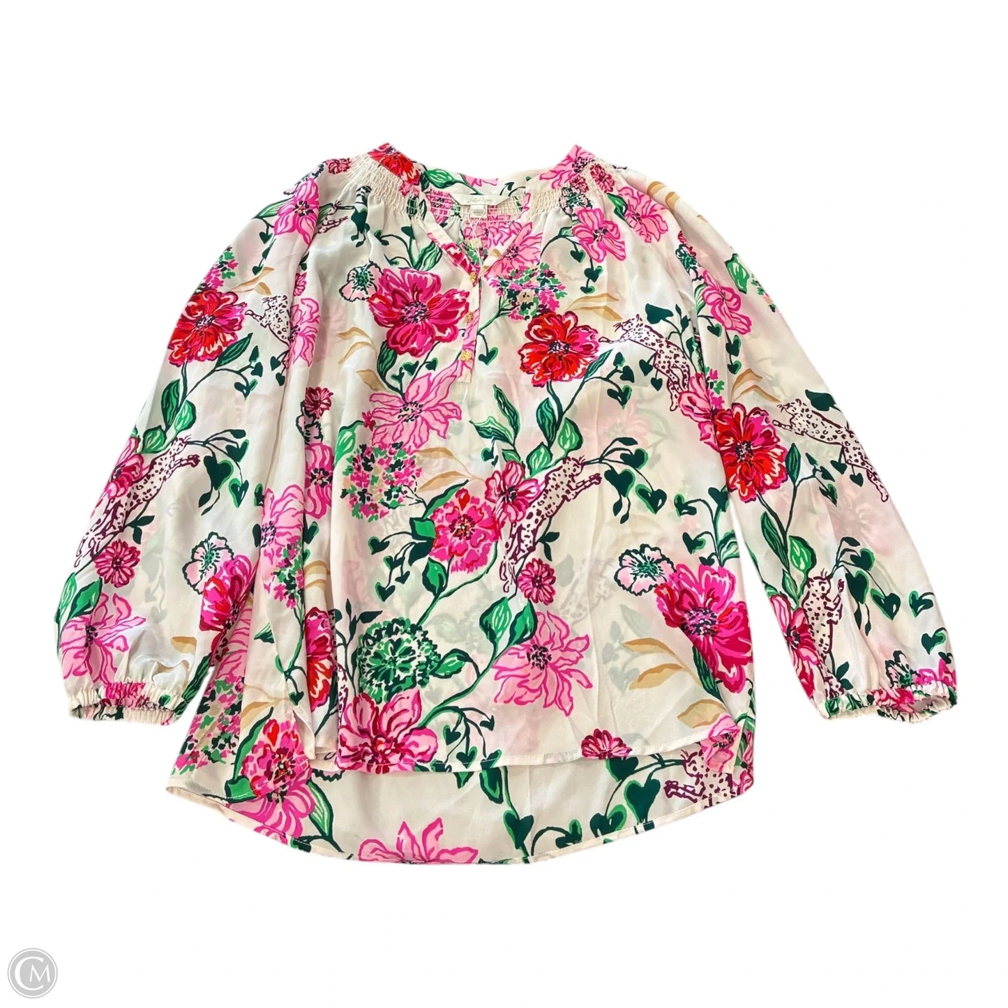 Blouse Designer By Lilly Pulitzer In Floral Print, Size: L