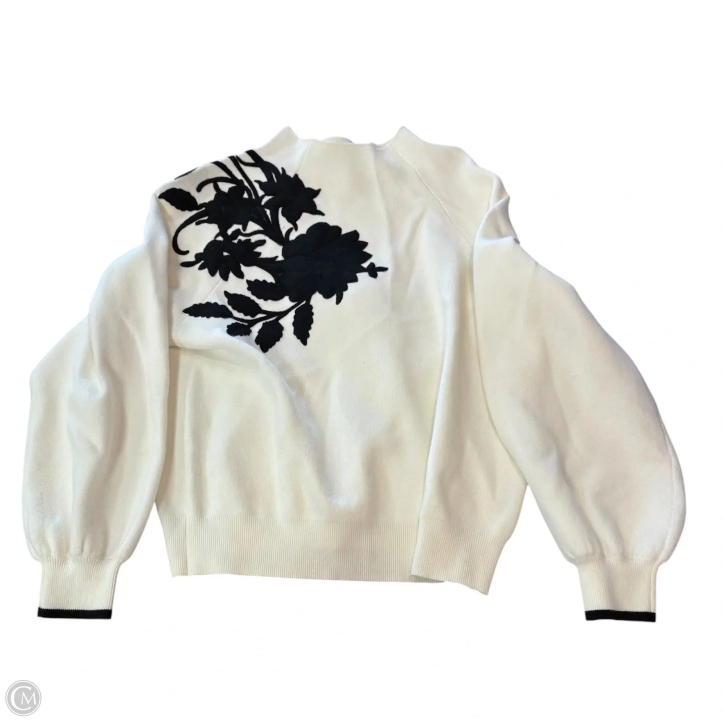 Sweater By Anthropologie In Black & Cream, Size: M