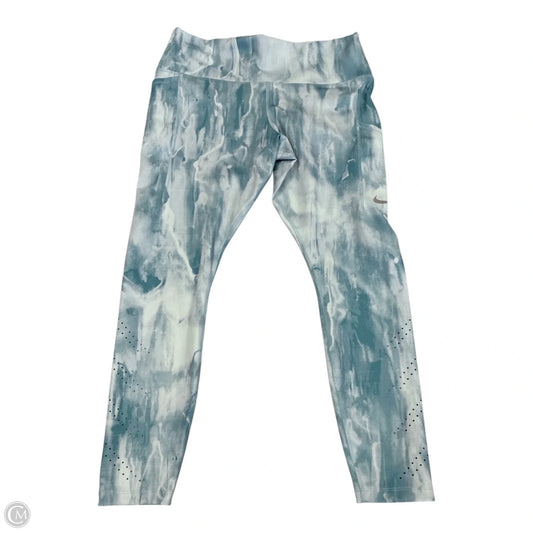 Athletic Leggings By Nike In Blue, Size: L