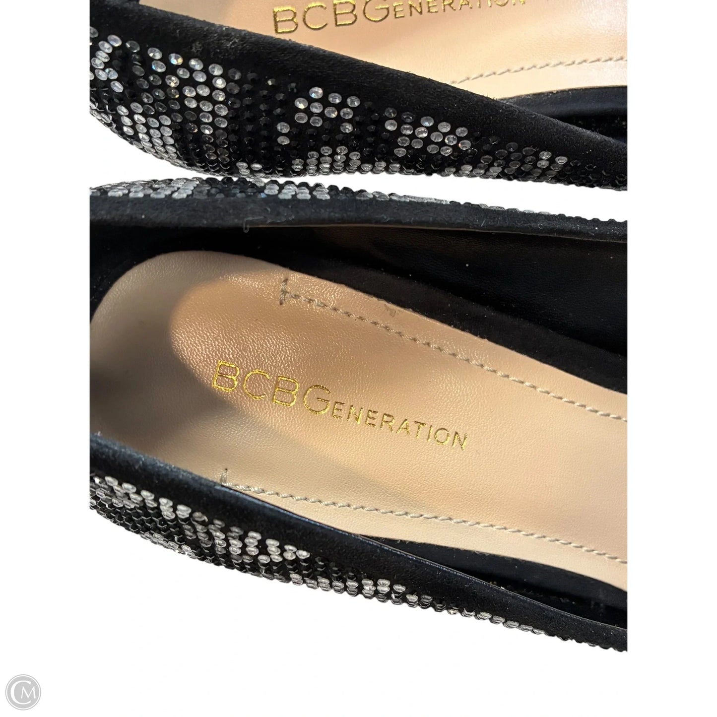 Shoes Heels Stiletto By Bcbgeneration In Black & Silver, Size: 10