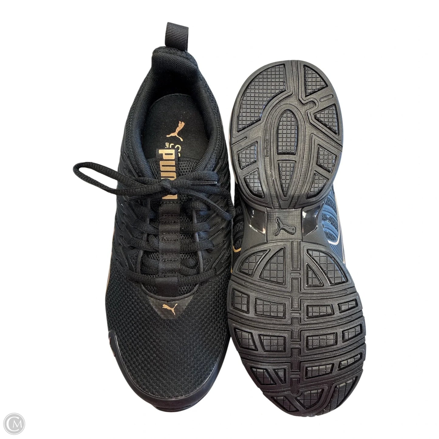 Shoes Athletic By Puma In Black & Gold, Size: 8