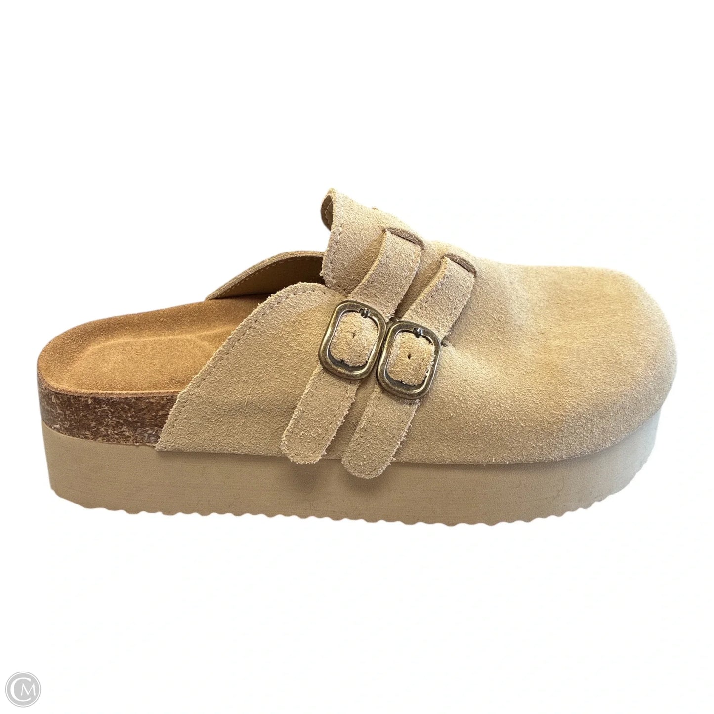 Shoes Heels Block By Clothes Mentor In Tan, Size: 7.5