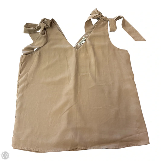 Blouse Sleeveless By Pleione In Tan, Size: M