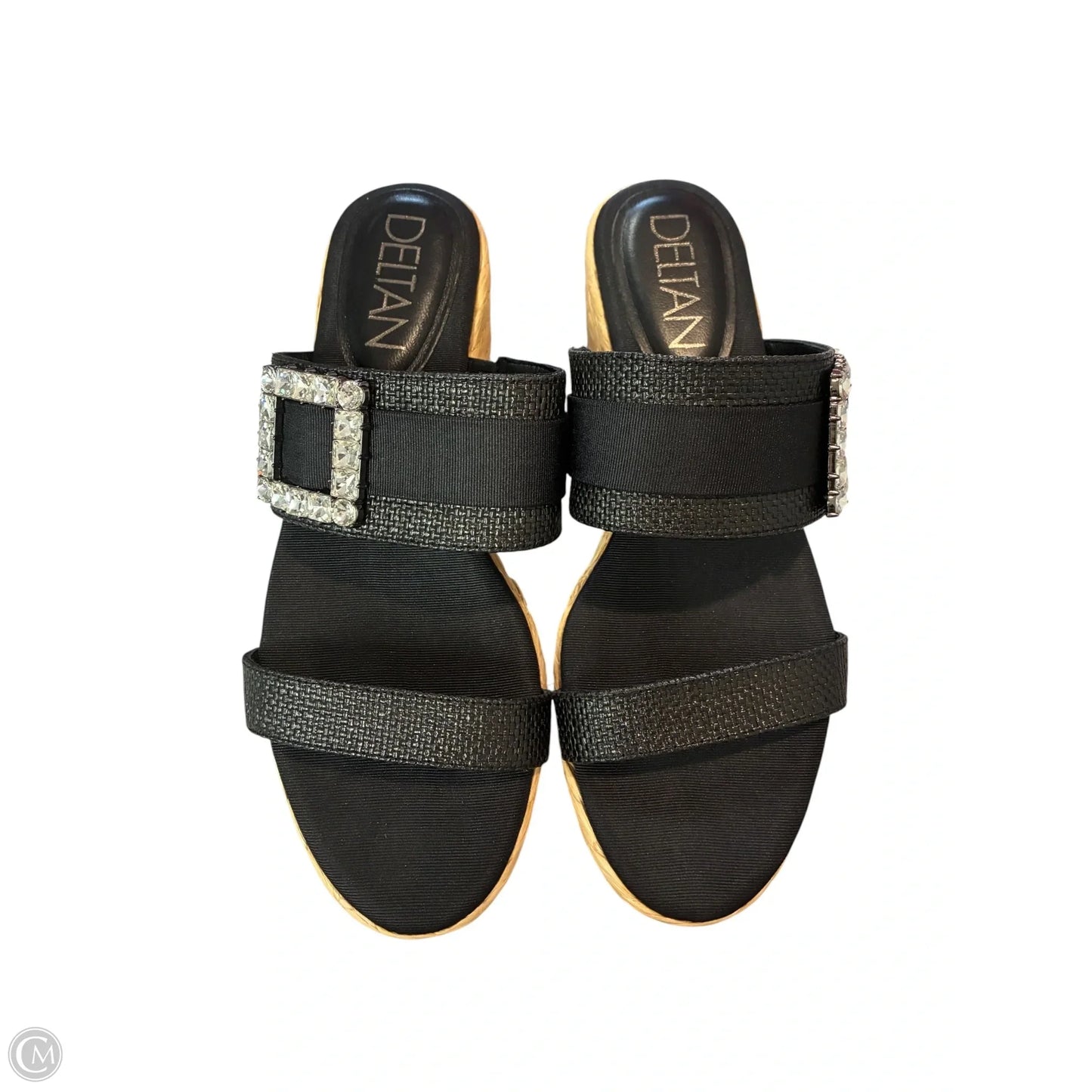 Sandals Heels Wedge By Clothes Mentor In Black & Tan, Size: 8