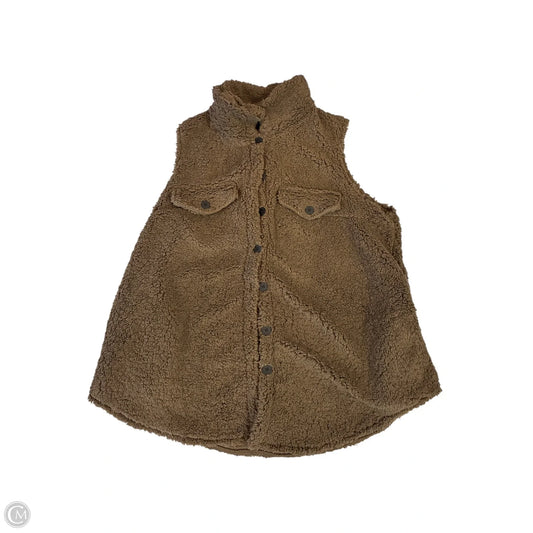 Vest Faux Fur & Sherpa By Cmf In Brown, Size: 1x