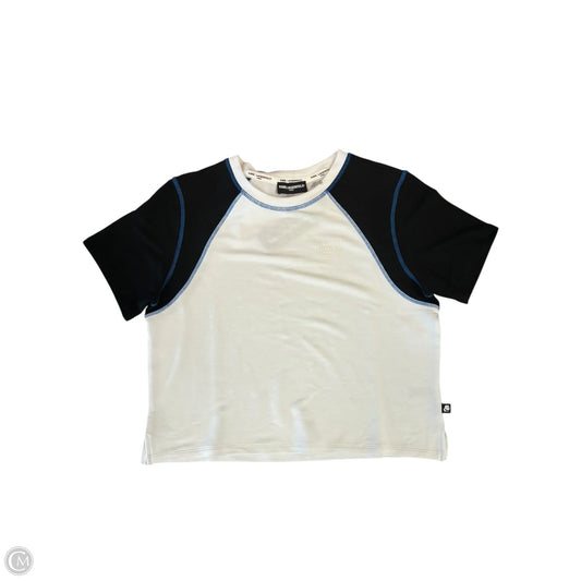 Top Short Sleeve Designer By Karl Lagerfeld In Black & White, Size: S