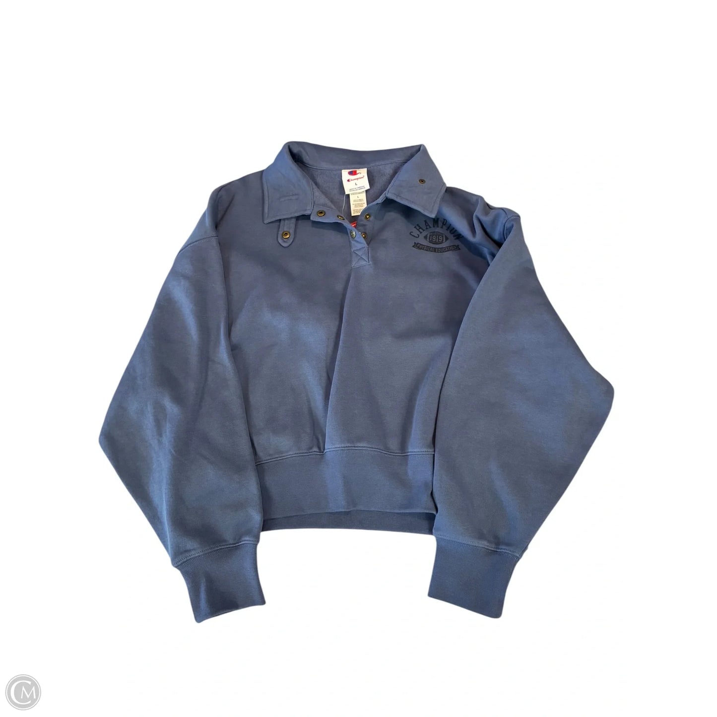 Sweatshirt Collar By Champion In Blue, Size: L