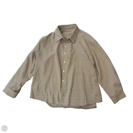 Blouse Long Sleeve By Cmf In Brown & Cream, Size: 3x