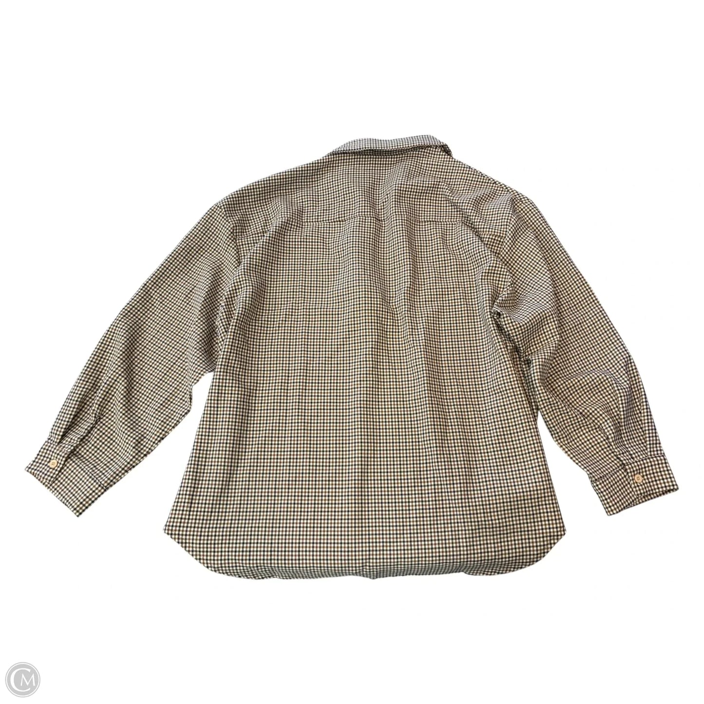 Blouse Long Sleeve By Cmf In Brown & Cream, Size: 3x