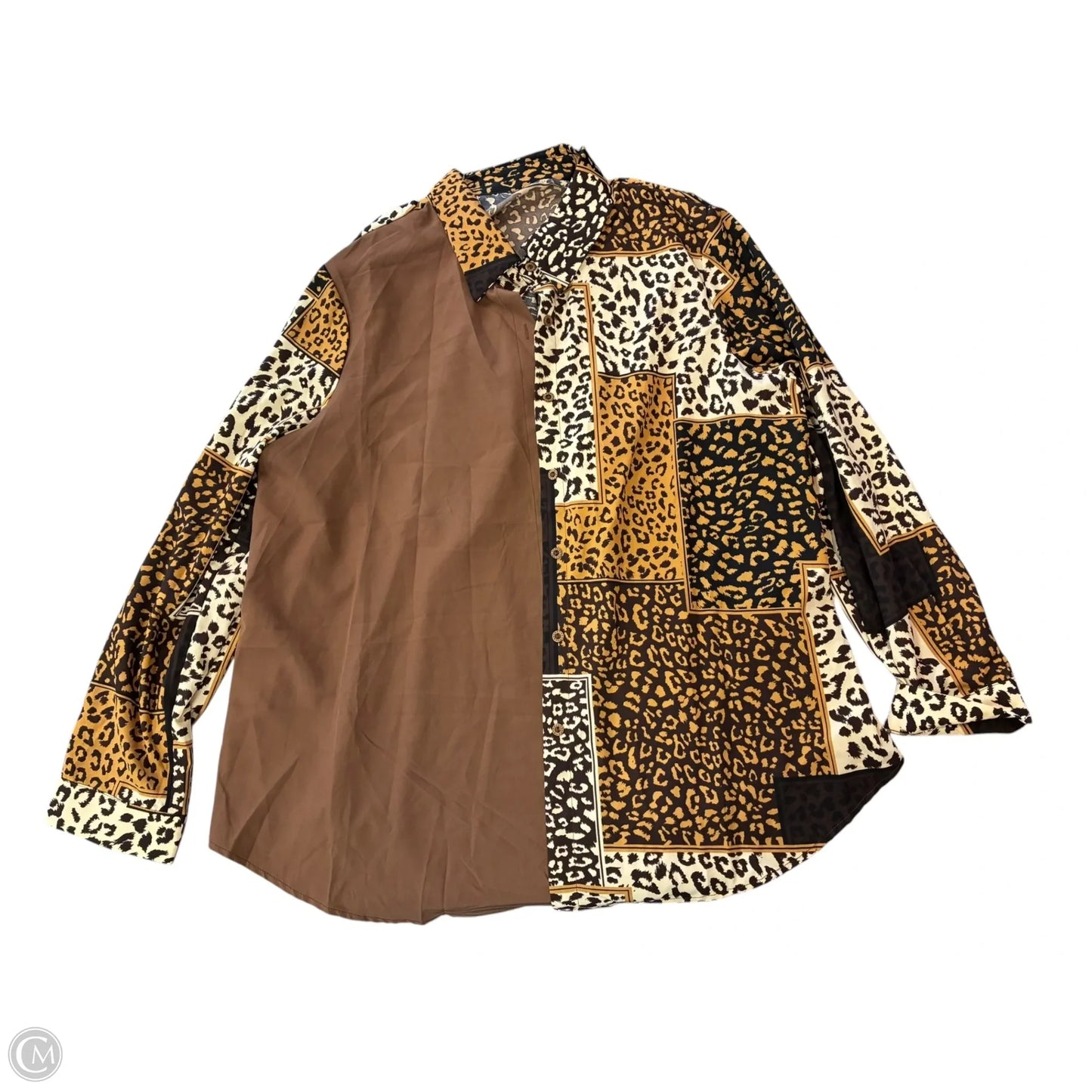Blouse Long Sleeve By Shein In Animal Print, Size: 3x