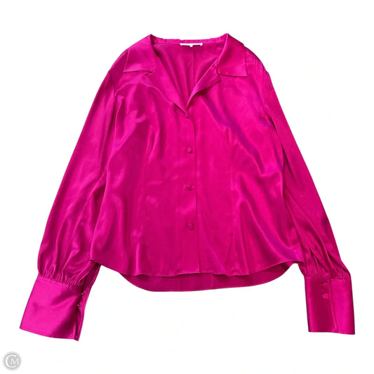 Blouse Long Sleeve By Frame In Pink, Size: L