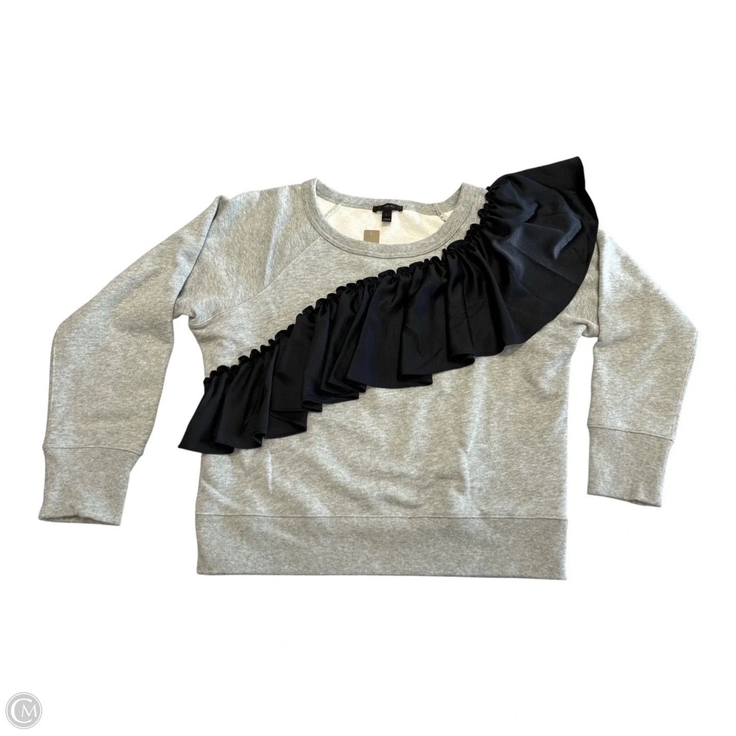 Sweatshirt Crewneck By J. Crew In Black & Grey, Size: L