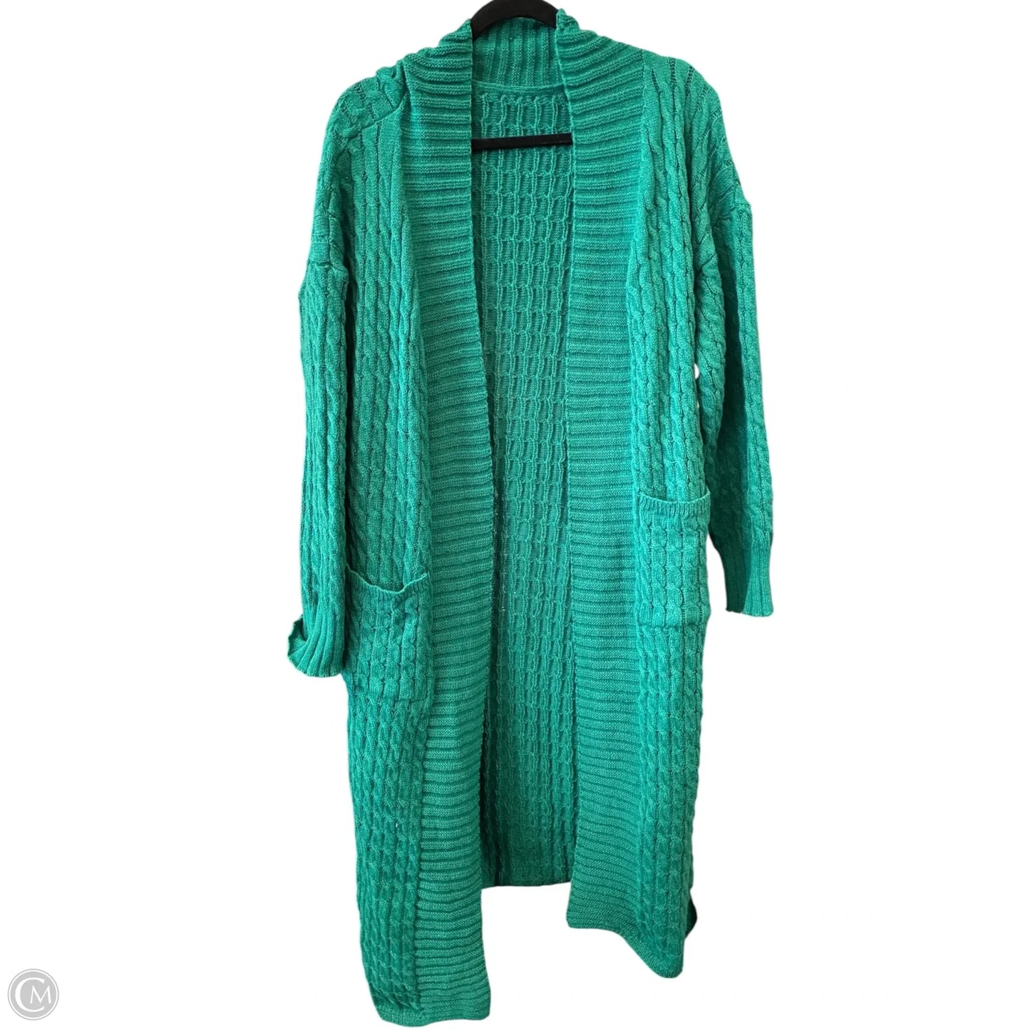 Sweater Cardigan By Shein In Green, Size: 2x