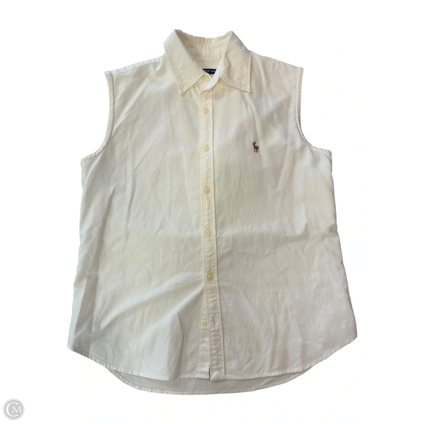Top Sleeveless By Ralph Lauren In Ivory, Size: S