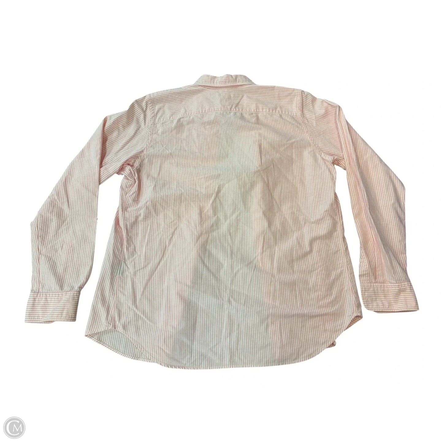 Top Long Sleeve By Ralph Lauren In Pink & White, Size: Xl