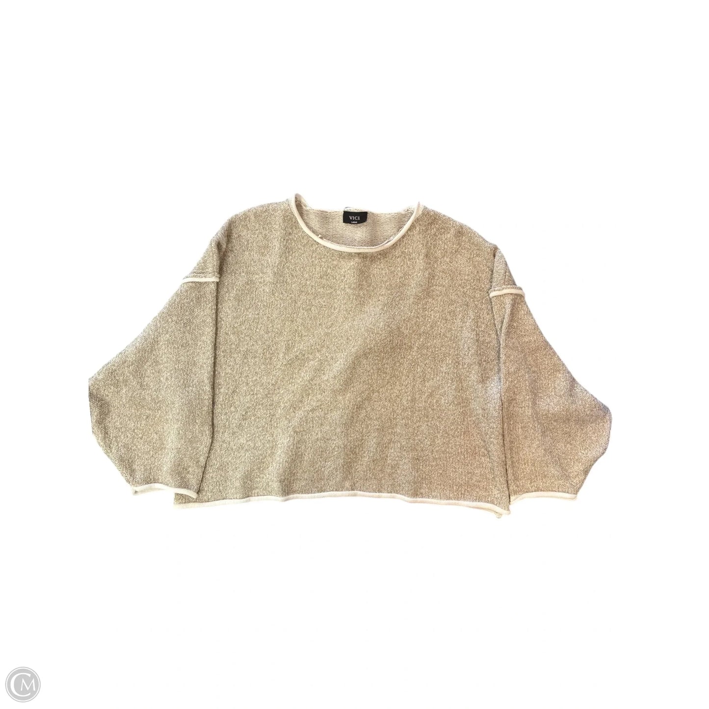 Sweater By Vici In Tan & White, Size: Large