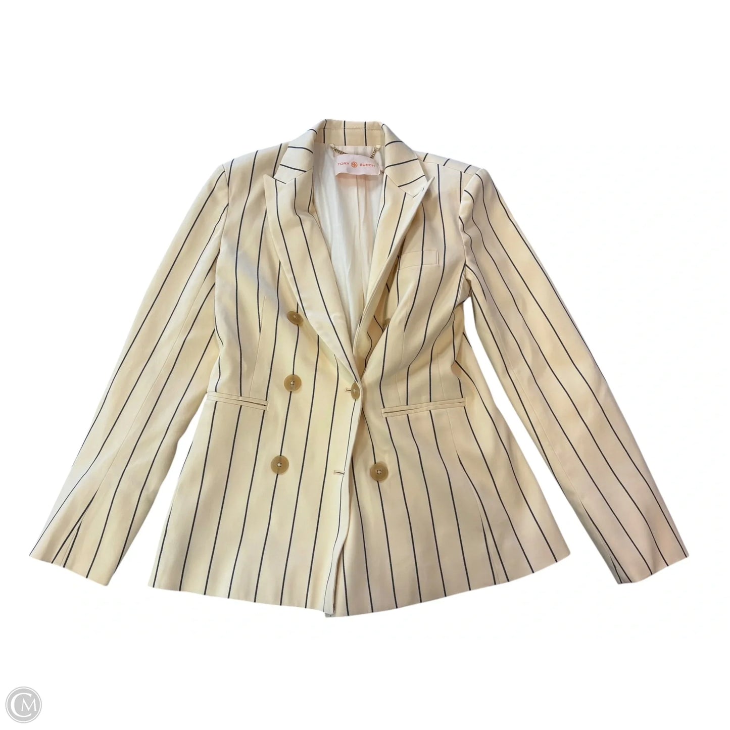 Blazer Designer By Tory Burch In Cream, Size: S