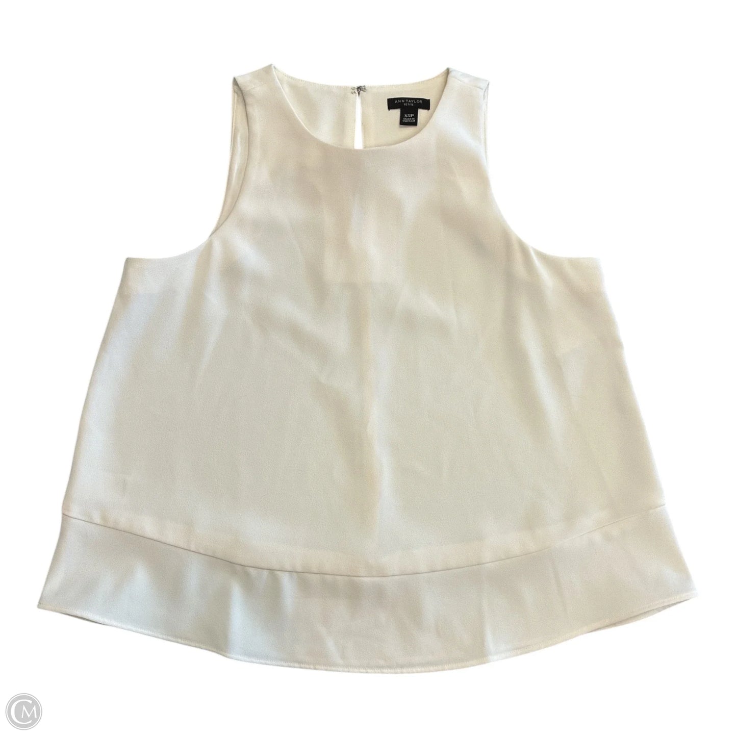 Blouse Sleeveless By Ann Taylor In Cream, Size: Xsp
