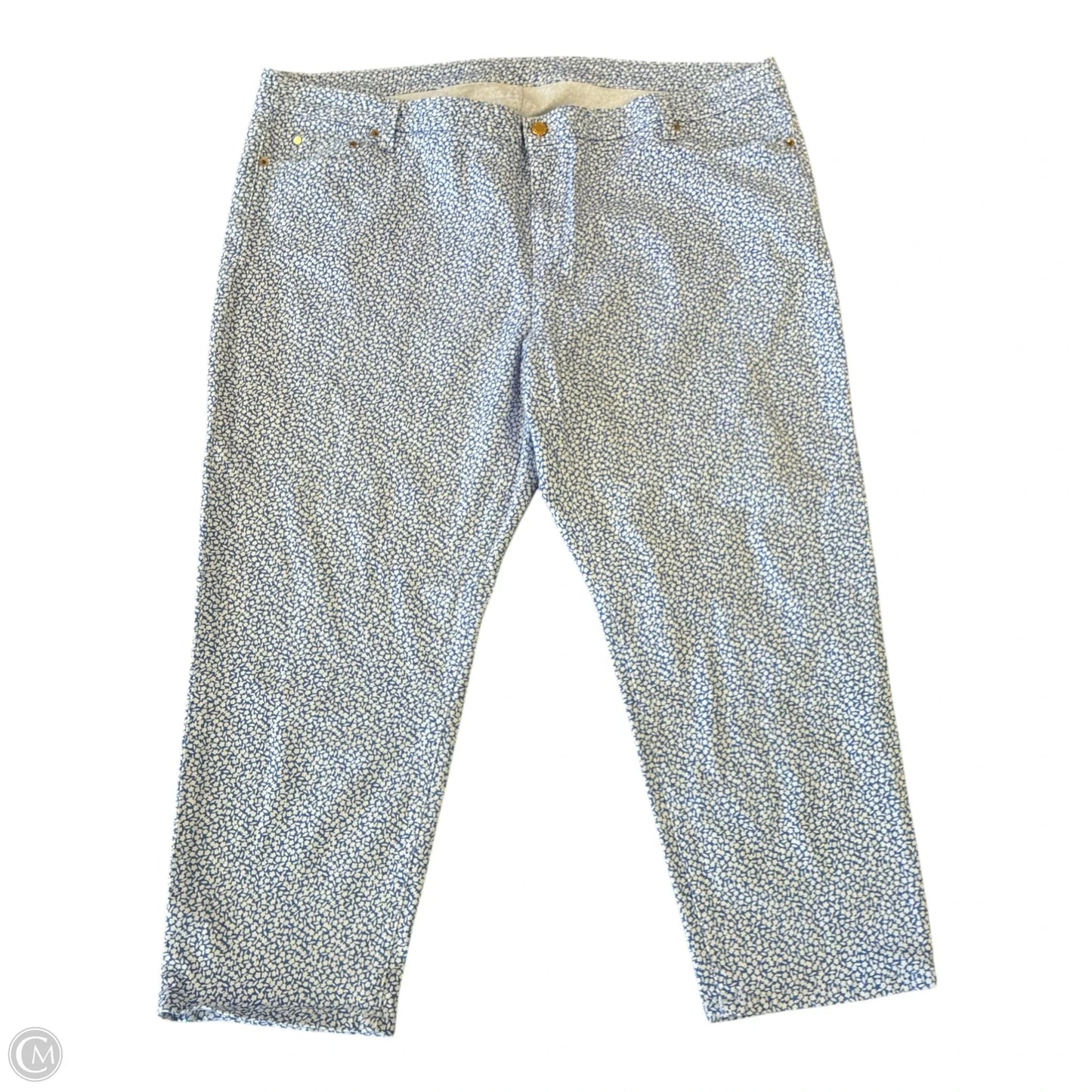 Jeans Straight By Michael By Michael Kors In Blue & White, Size: 24w