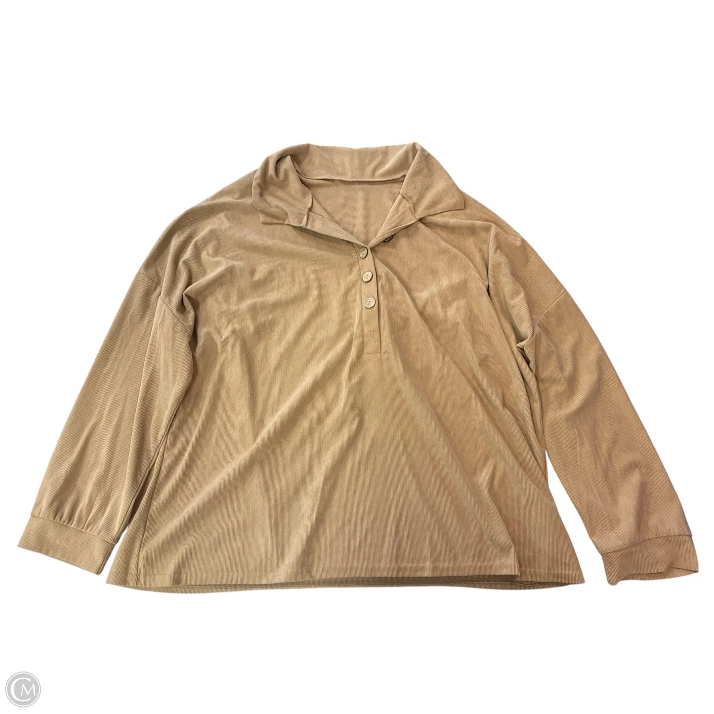 Top Long Sleeve By Cmf In Tan, Size: 4x