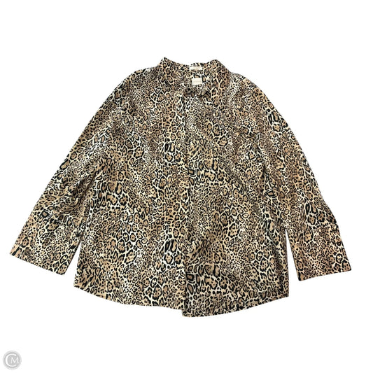 Top Long Sleeve By Chicos In Animal Print, Size: Xl