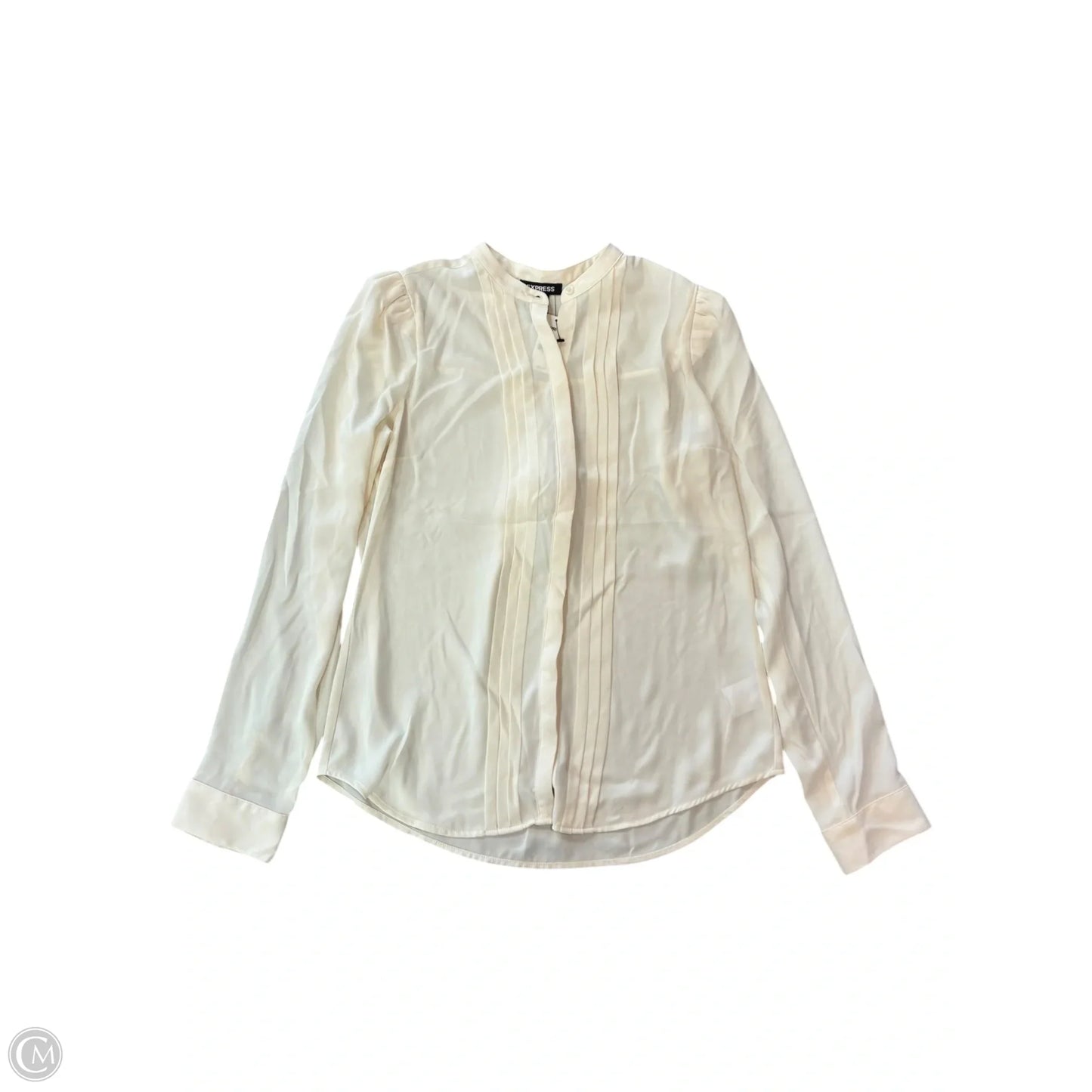 Blouse Long Sleeve By Express In Cream, Size: S