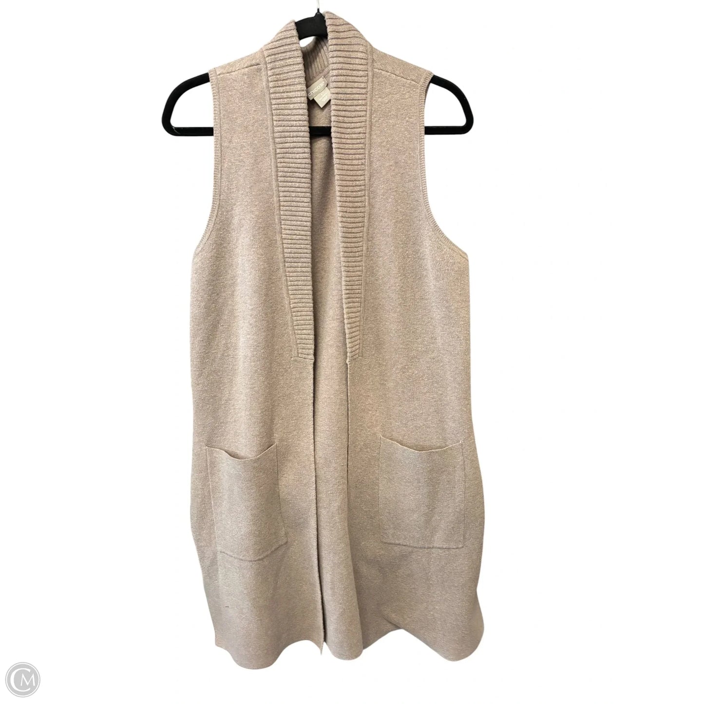 Vest Sweater By Chicos In Taupe, Size: M