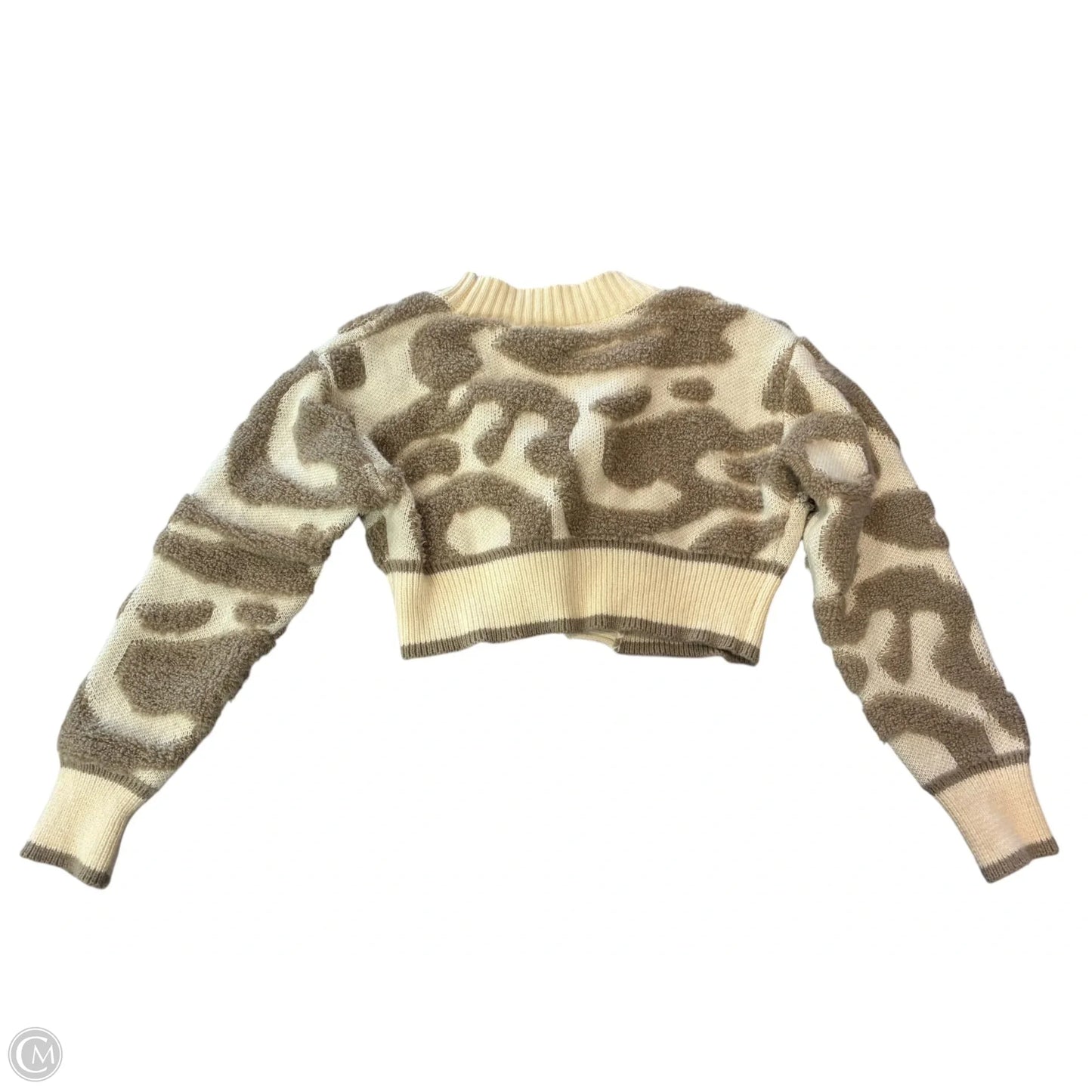 Sweater Cardigan By Cmf In Cream & Tan, Size: S