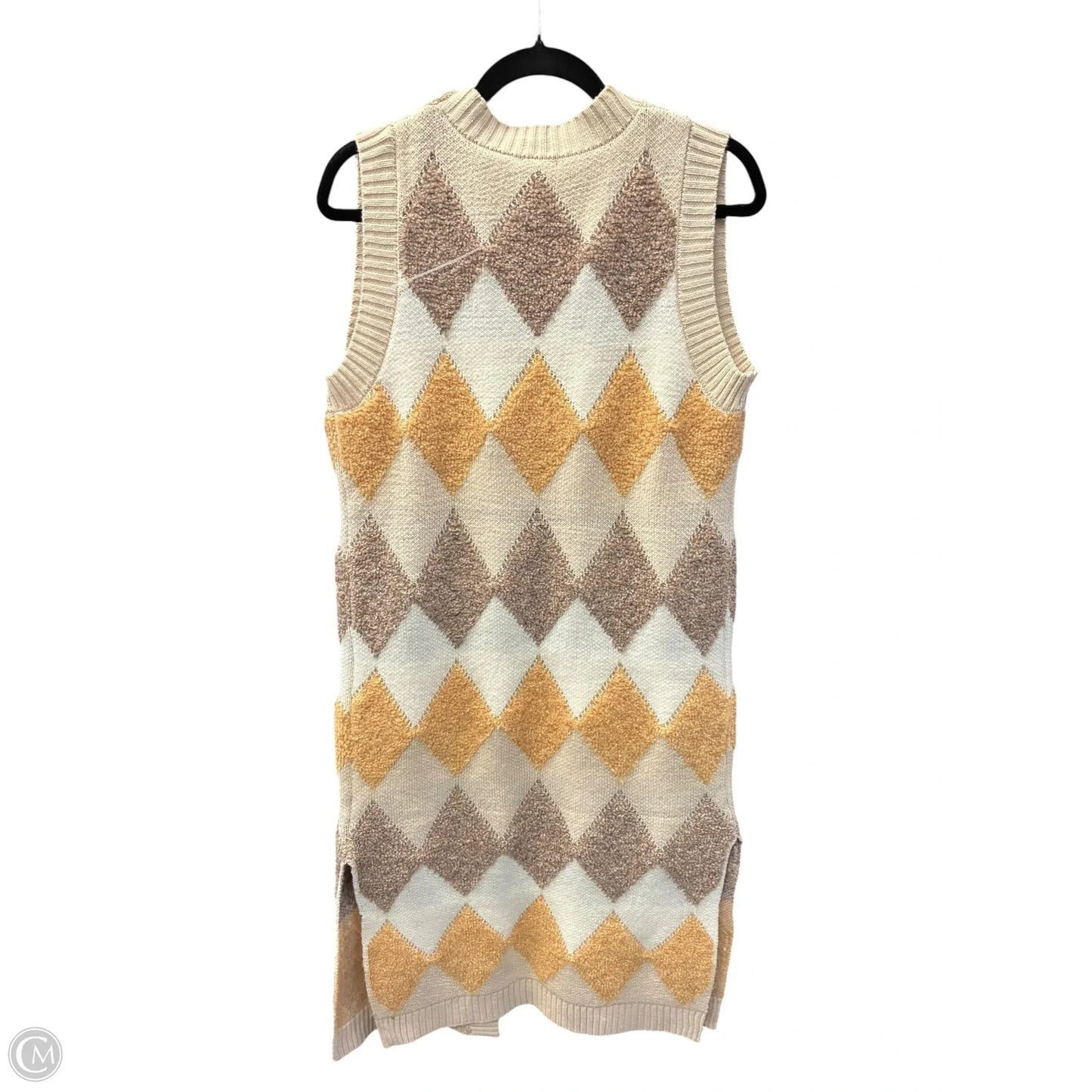 Vest Sweater By Kerisma In Tan & Yellow, Size: M
