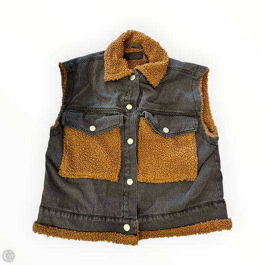 Vest Faux Fur & Sherpa By Blanknyc In Grey & Tan, Size: Xs