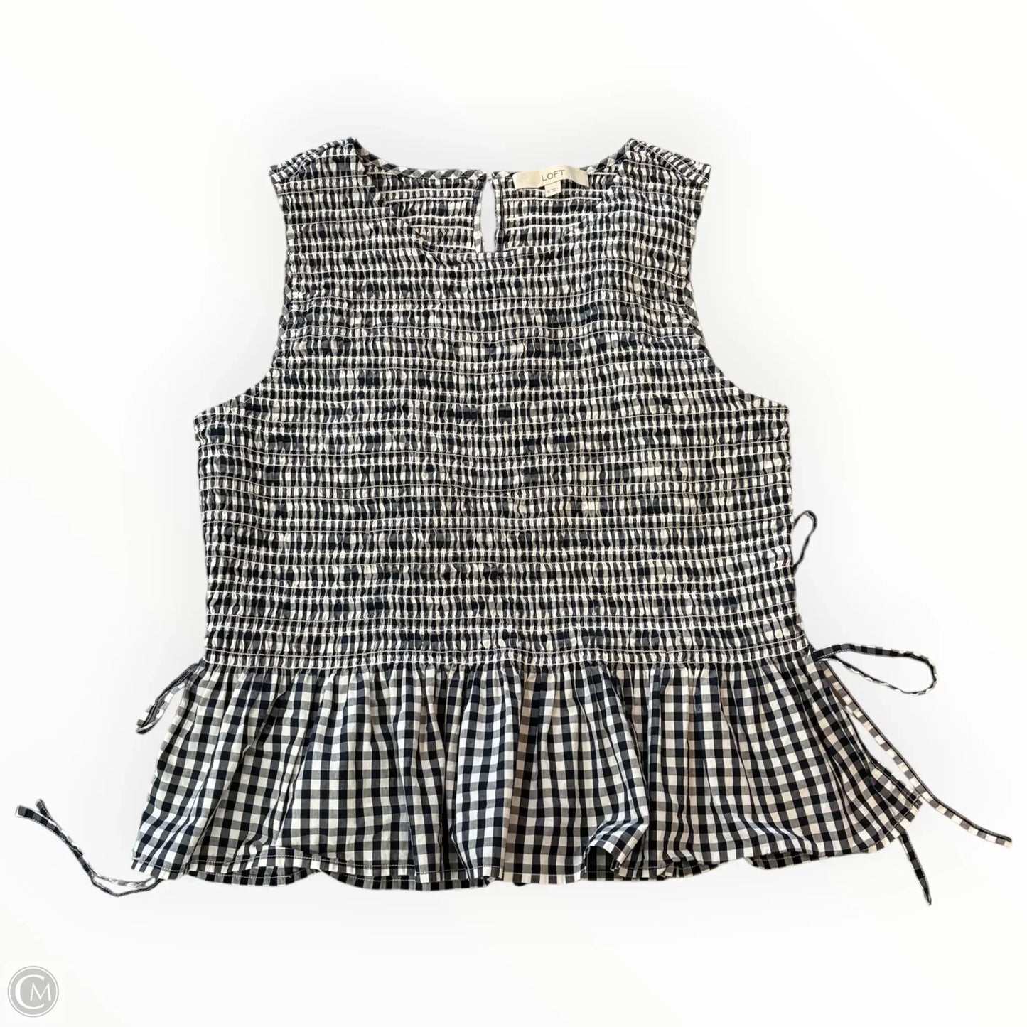 Top Sleeveless By Loft In Blue & White, Size: Xl