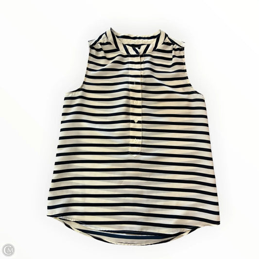 Blouse Sleeveless By J. Crew In Blue & Cream, Size: Xs