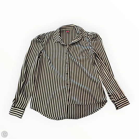 Blouse Long Sleeve By Vince Camuto In Black & Cream, Size: Xs