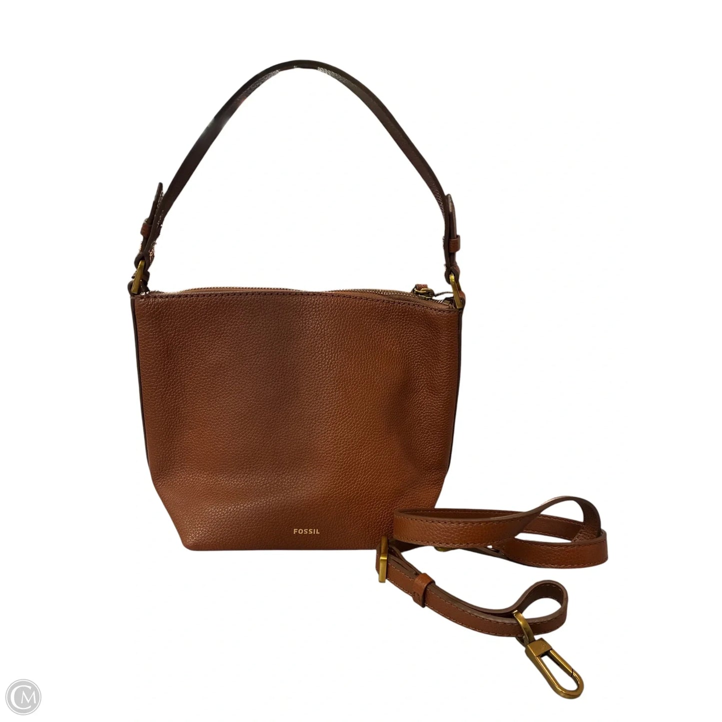 Handbag Leather By Fossil, Size: Small