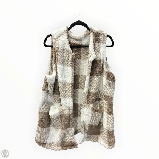 Vest Faux Fur & Sherpa By Shein In Tan & White, Size: 2x