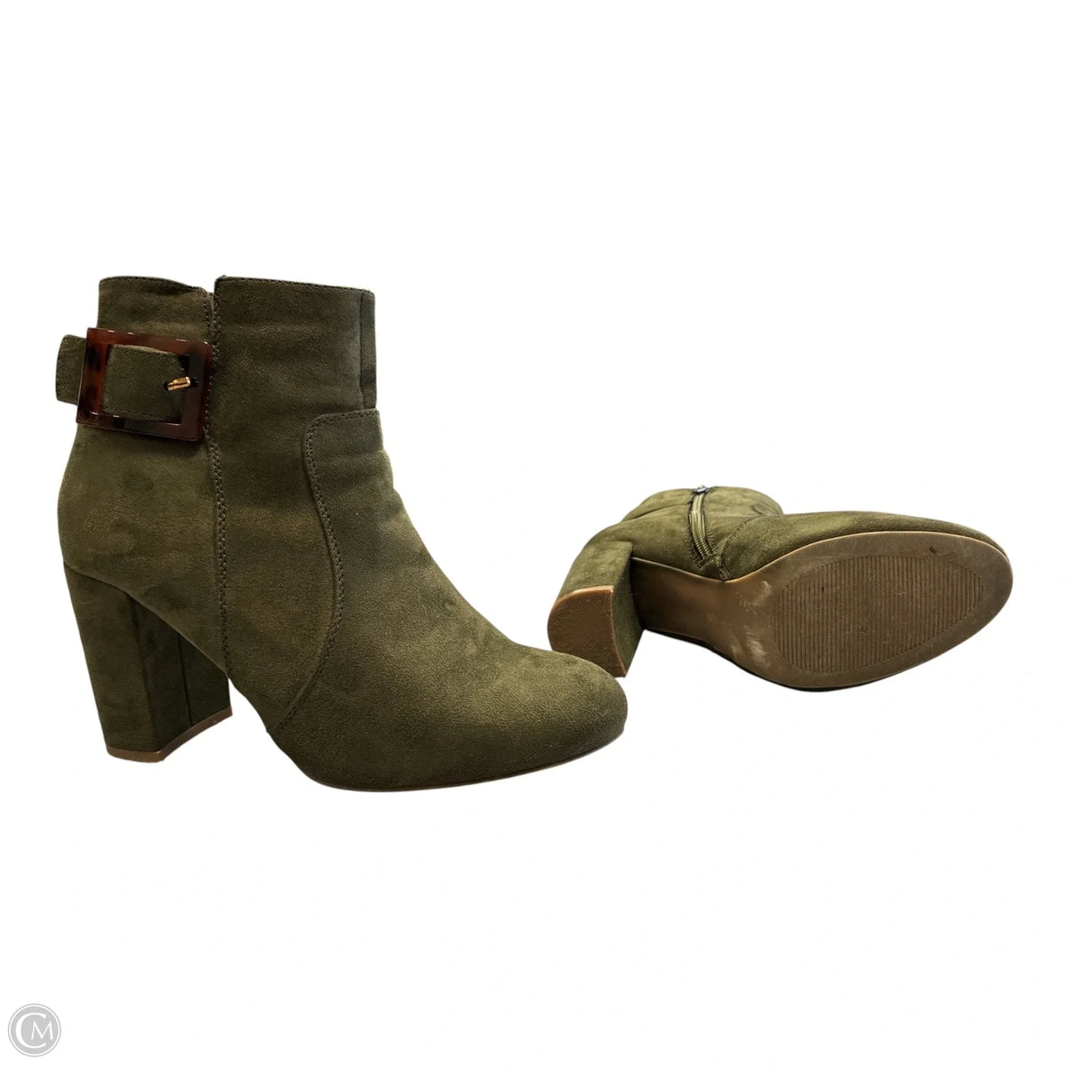 Boots Ankle Heels By Cato In Green, Size: 9