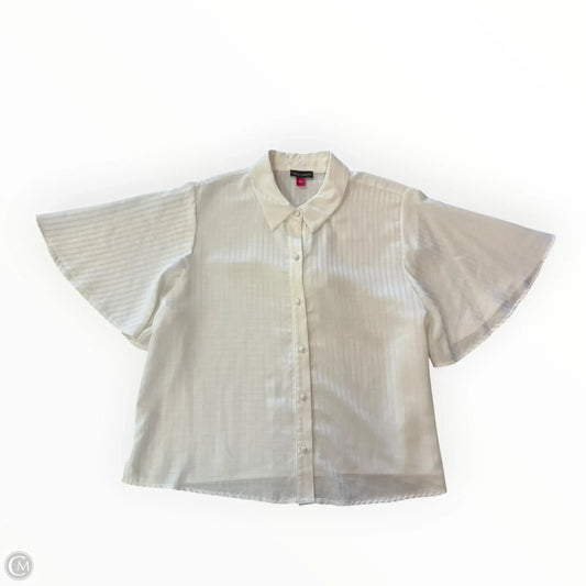 Blouse Short Sleeve By Vince Camuto In Cream, Size: L