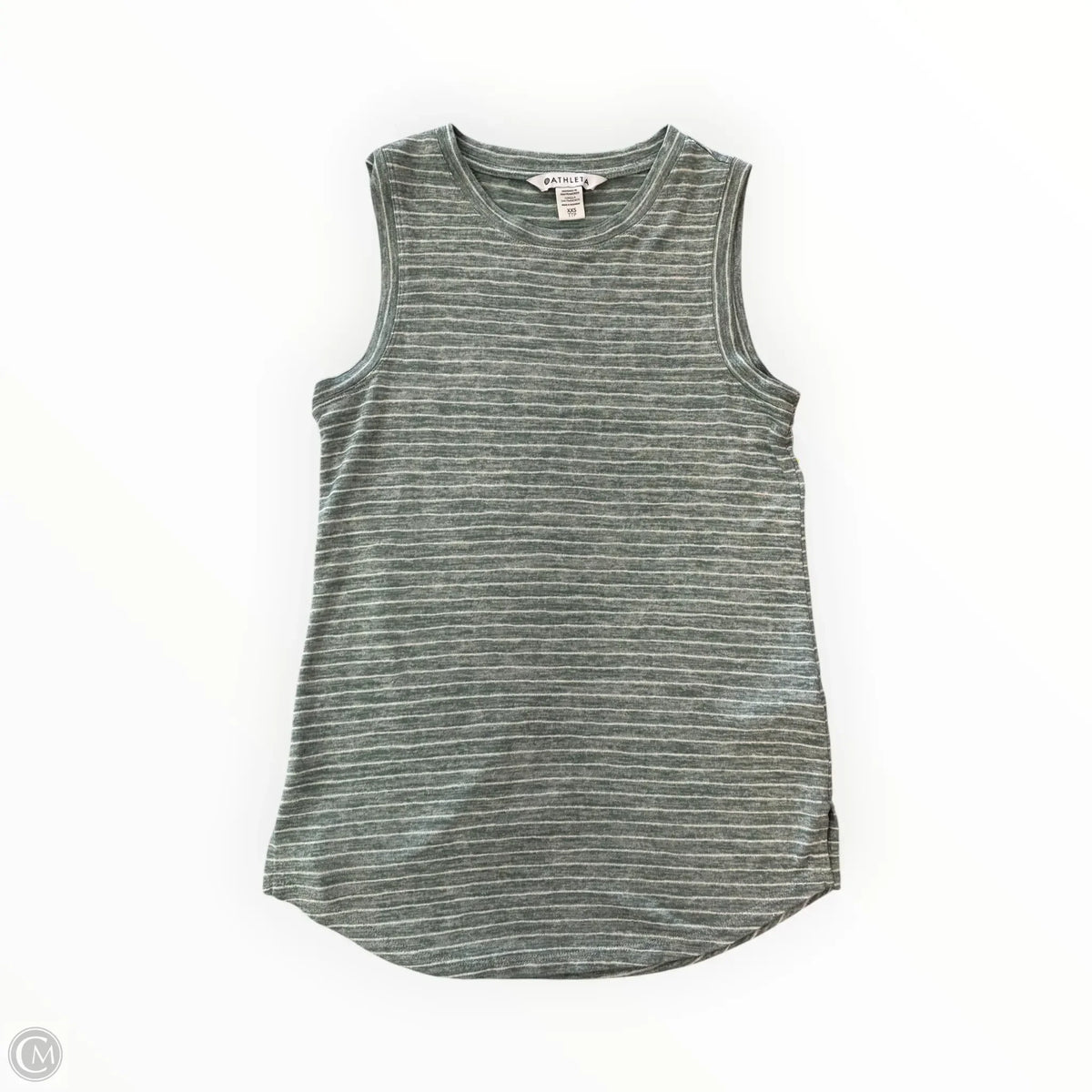 Top Sleeveless Basic By Athleta In Green & White, Size: Xxs