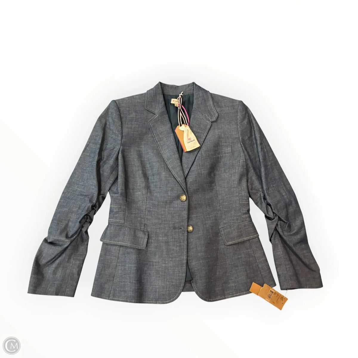 Blazer By Cremieux In Blue Denim, Size: S