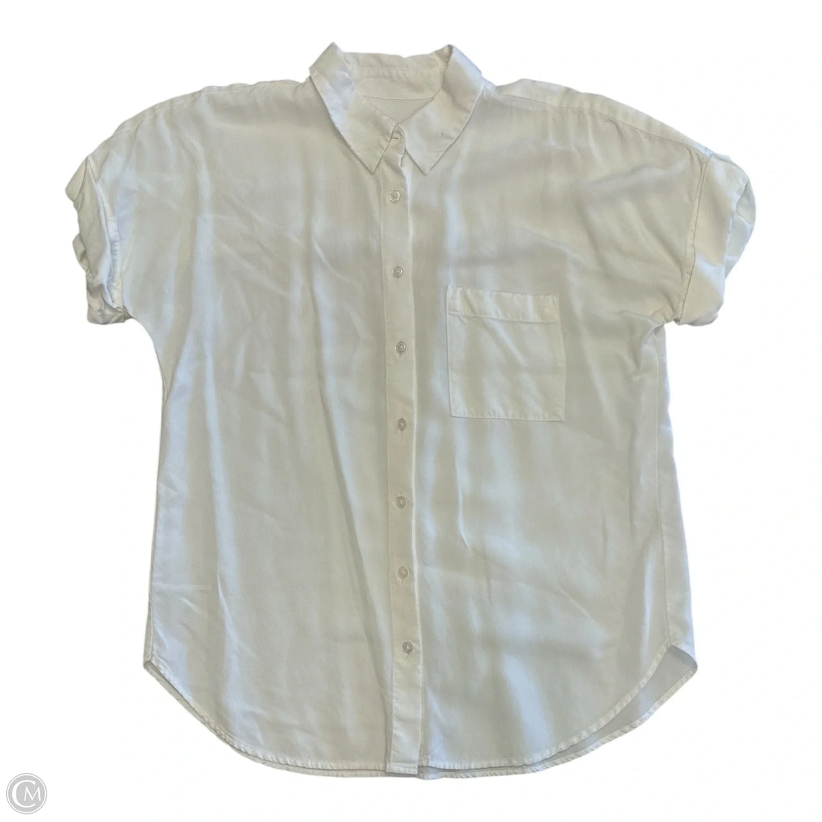 Top Short Sleeve By Loft In Ivory, Size: S